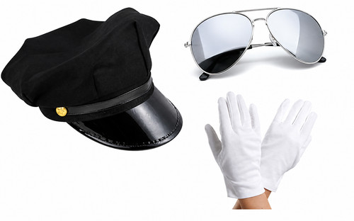 Chauffeur set mütze - set, brille