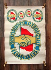 Plakat / Werbung Sozialistische Einheitspartei Deutschlands ca.85 x 60 cm