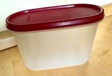 TUPPERWARE Eidgenosse 1,1 lt oval Dose Tupper Aufbewahrung m. geschl. Deckel rot