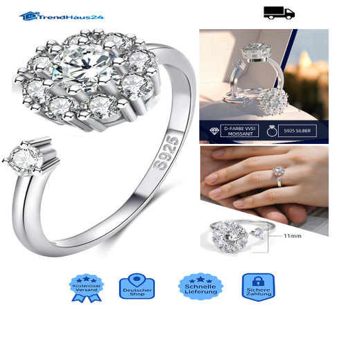 Damen moissanit ring - damen, 925