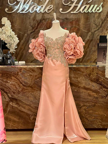 Damen abendkleid lang rosa - abendkleid,