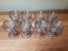 8 Eierbecher Spiralen Metall