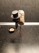 Deko Rabe Metall für Teelicht - 25 cm - Metall und Kunststein