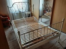 IKEA Bettgestell Leirvik weiß und Lattenrost Sultan Lillsele 140x200cm