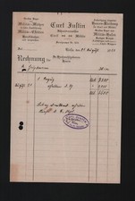 RIESA, Rechnung 1922, Curt Justin Militär-Mützen-Effekten Herren-Kleidung