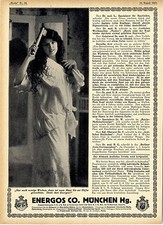 Energos Co.München Haarwuchsmittel ärztliche Rezensionen Histor.XXL Annonce 1913