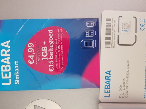 Lebara prepaid dutch sim card - sim,