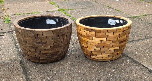 Natur holz blumentopf - natur,