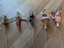 5 Blumenstecker  Elfen Figuren -handbemalte - Feen, Fantasy Deko, Dachbodenfund
