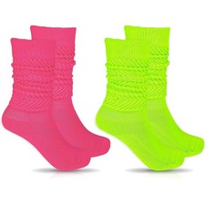 2 Paar Lange Slouch Socks Neon