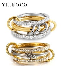 Edelstahl Statement Ring Set