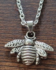 Halskette silberne fleissige Biene