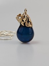 blau bernsteinkette Gold