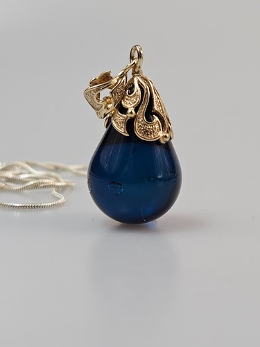 Blau bernsteinkette gold - bernsteinkette,