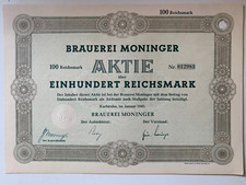 Brauerei Moninger alte Aktie