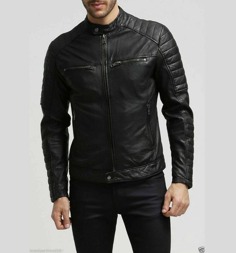 Herren schwarz biker - schwarz,