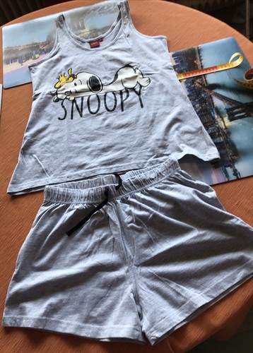 Damen schlafanzug kurz snoopy - kurz,