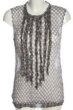 COMMA ärmellose Bluse Damen Bluse Gr. DE 38 hellgrau-weiß Casual-Look