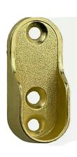  2X OVALER KLEIDERSCHRANK HÄNGESCHIENE ENDSTÜTZHALTER MESSING GOLD ENDE 20MM x 45MM