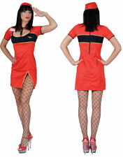 Stewardess Kostüm Flugbegleiterin Damenkostüm Uniform rot Karneval Fasching KK
