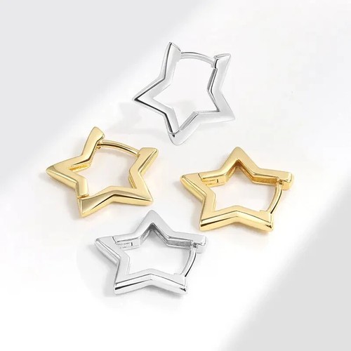 Mini stern creolen - stern, platiniert