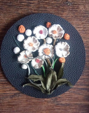 BLUMEN   Bild aus Leder- Leder