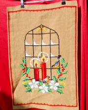 Wandbehang - Weihnachten Kreuzsticharbeit fertig gestickt