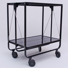 Vintage 80s Servierwagen Louis Lucien Lepoix für FRZ Metallwarenfabrik 6.Z