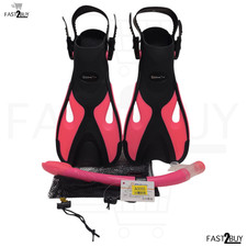 UPhitnis Schnorchelset Kinder – Flossen & Schnorchel – Pink/Schwarz Größe 31–36