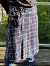 Kilt Rock Herren Damen, Gr. M, blaugrün-kariert, gefüttert - neuwertig