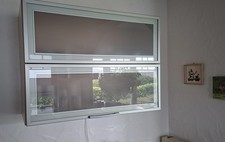 Sehr schöner Küchen-Oberschrank, Front (Milch-)Glas, Alu-Rahmen, Korpus Birne