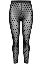 Ulla Popken Damen große Größen Strumpf Leggings Mesh Flock Punkte 823383