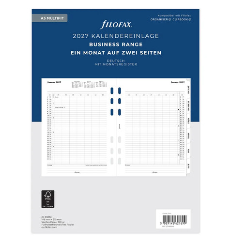 Filofax kalendereinlage multi - filofax,