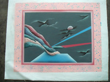 Abstraktes  Bild auf Leinwand, gemalt, Signiert (Blassig...?), Moderne Kunst!