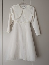Kommunionskleid GröSe 134 für schmale Körper mit Größe 140 & Bolero und Zubehör