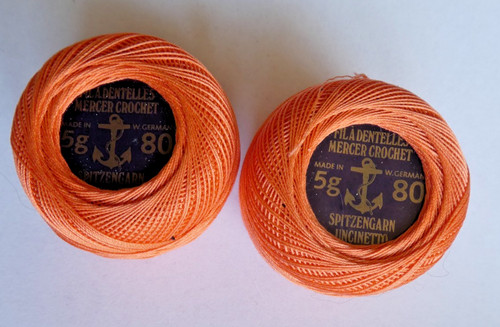 Spitzengarn in orange - 2, kn.