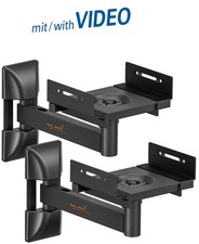 MyWall Lautsprecher Wandhalterung bis 25 kg neigbar drehbar & schwenkbar schwarz