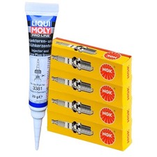 4x NGK Zündkerzen + LIQUI MOLY Fett für MOTO GUZZI LM NTX V 35 V35–V65 MORINI