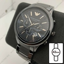 Emporio Armani AR1452 Ceramica Herrenuhr Chronograph Schwarz Zifferblatt Keramik