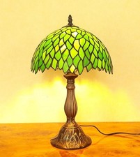 Grüne Tiffany Tischleuchte Ø 30 cm Tischlampe Baum M80