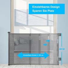 Ausziehbares Schutzgitter 150cm x 83cm mit Schloss für Treppen & Türen