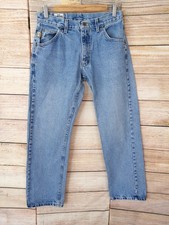 Vintage Lee Damen Mom Jeans gerades Bein Stretch Denim Größe 8-10 W27" blau 