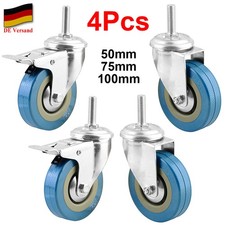 4 Stk Transportrollen Schwerlastrollen Lenkrolle mit Gewindestift Möbelrollen DE