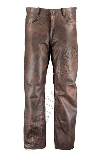 Braune leder motorradhose - braune,