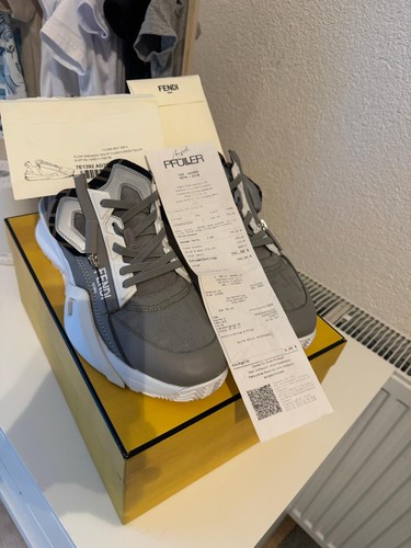 Fendi flow sneaker - fendi, grau/weiß