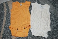 20🌺 Baby Body kurzarm ohne Arme Mädchen 68 2 Stück Set Bodys UVA RETRO Paket