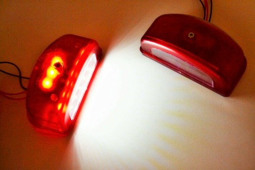 Led rot leuchte weiß - 2x,