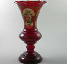 Böhmen Vase in Tulpenform Rot