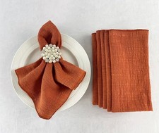 55 Baumwollservietten Rost Orange 42x42 cm Stoff Servietten Hochzeit (55 Stück)