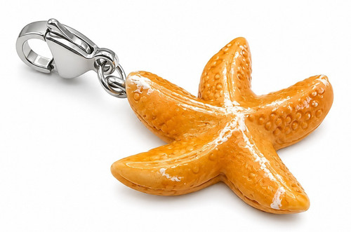 Seestern orange charm clip - orange,
